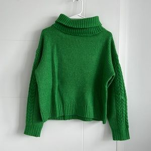 Something Navy Knot Turtleneck Sweater